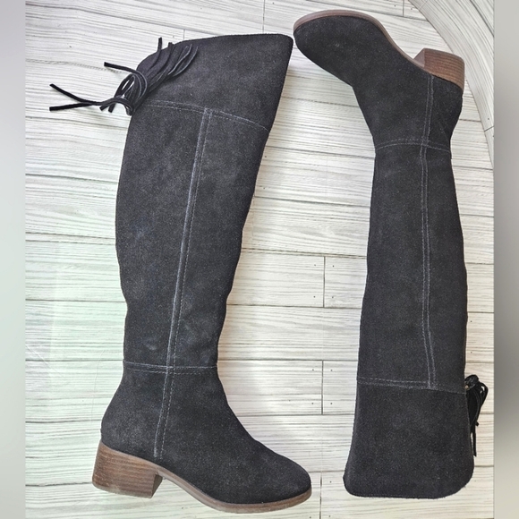 Gibson Latimer Ammelia Over the Knee Suede Boots in Black Size 6.5 - Picture 3 of 8